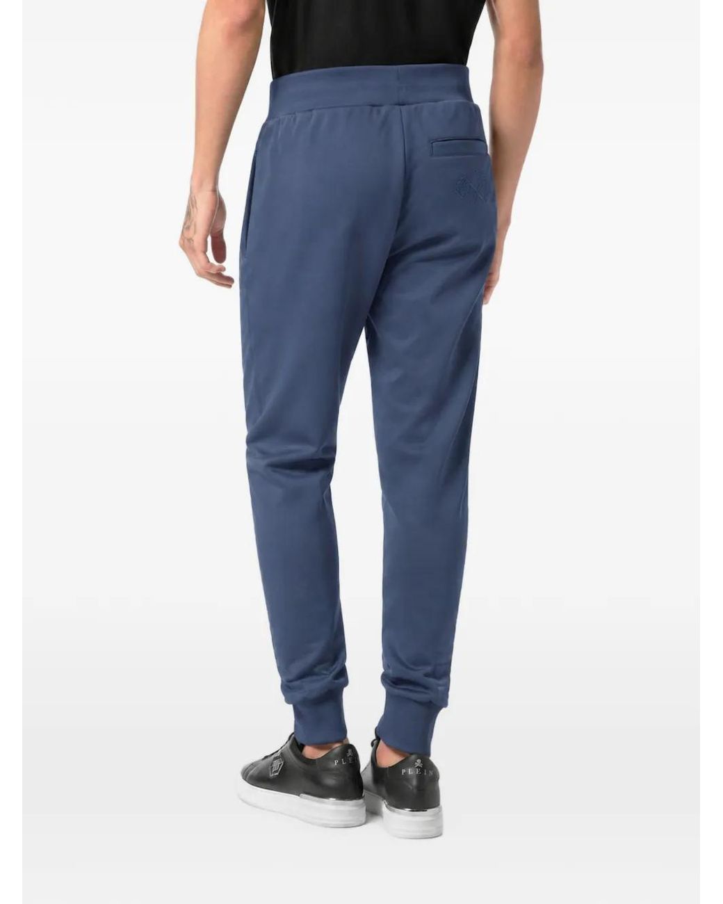 Philipp Plein Blue Pantalon De Jogging Racing Club À Plaque Logo for men