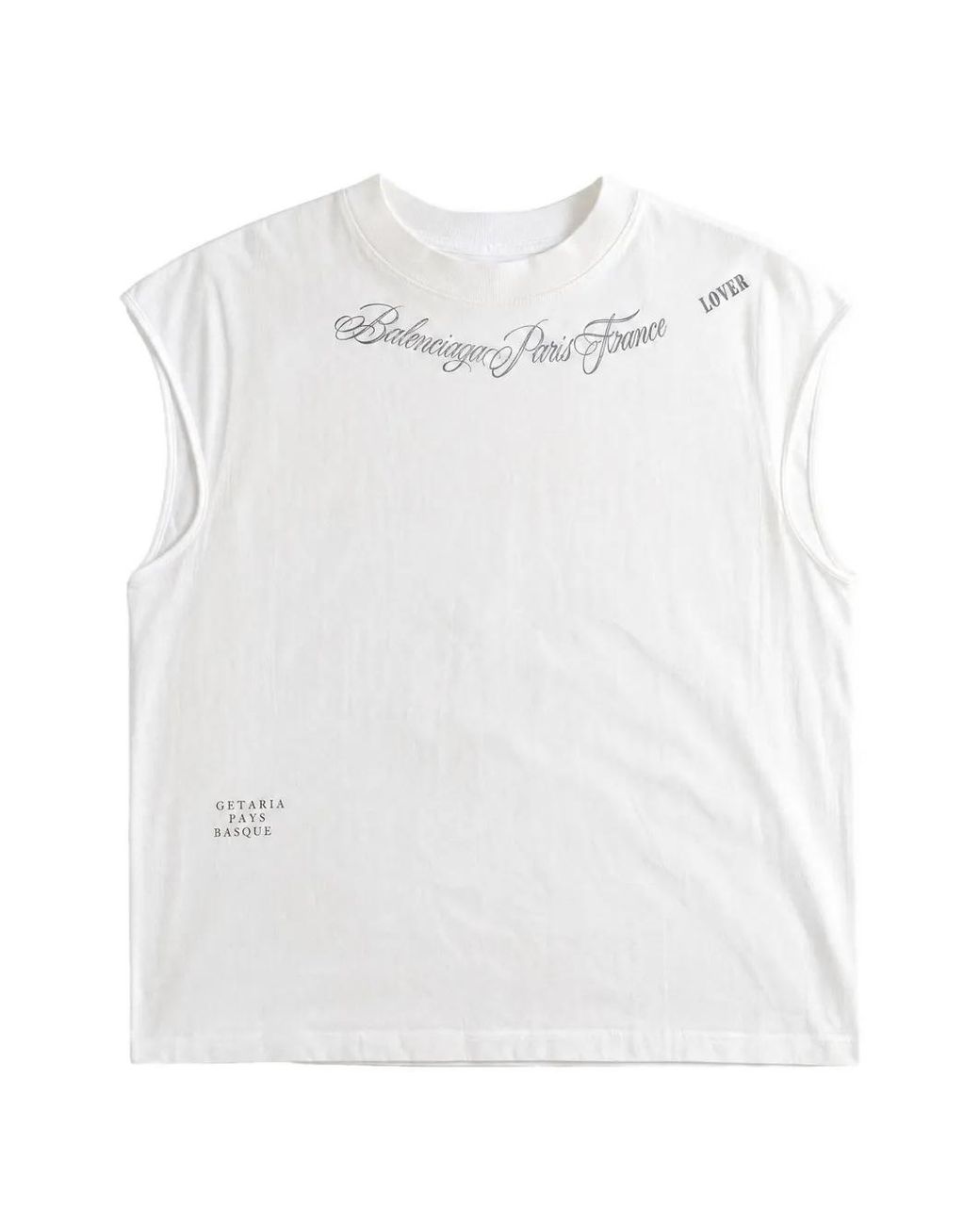 Balenciaga White Graphic-Print Tank Top for men