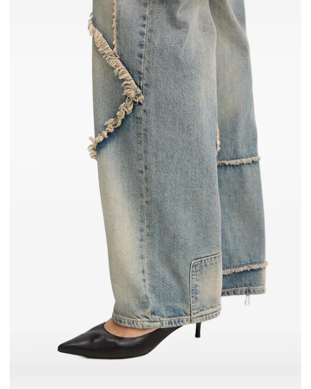 ARMANI EXCHANGE Gray Frayed Patchwork Jeans