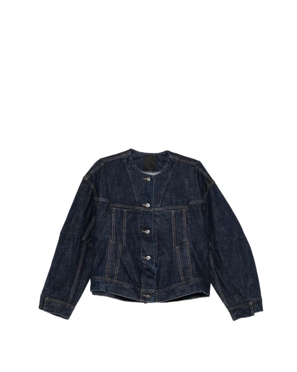 JNBY Blue Veste En Jean Oversize À Design Sans Col