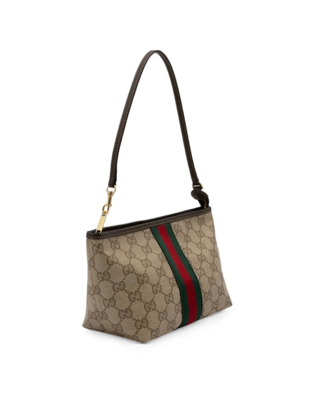 Gucci White Small Pouch With Strap And Web