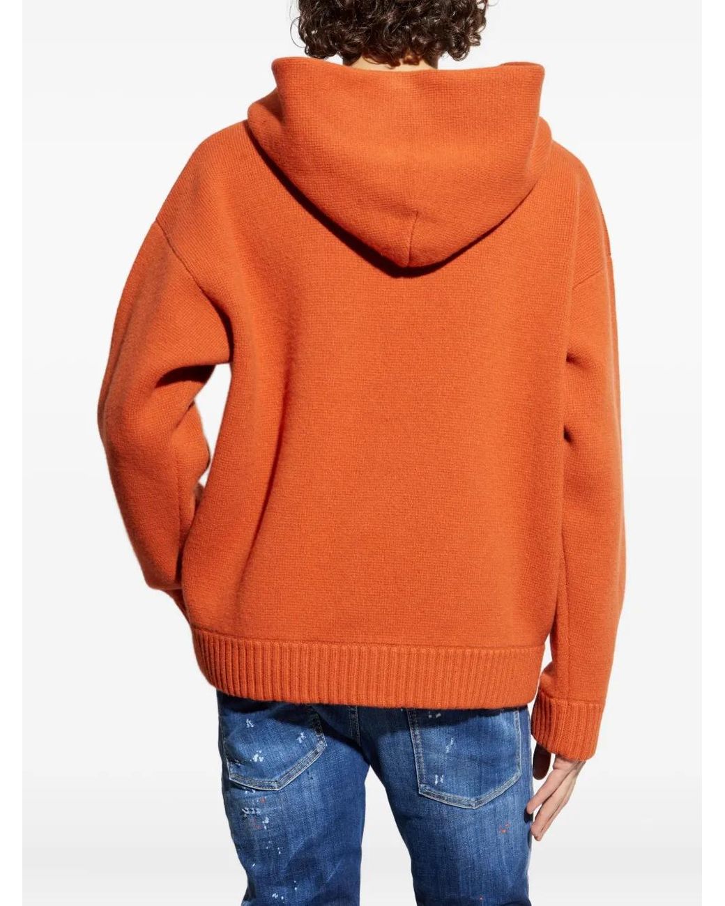 DSquared² Orange Hoodie À Poche Kangourou for men