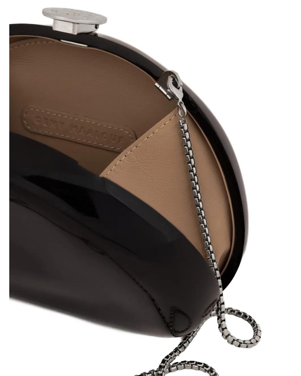Gemy Maalouf White Glossy-Effect Clutch Bag