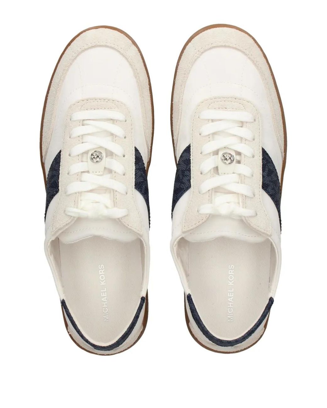 Michael Kors White Kaycee Monogram Stripe Sneakers