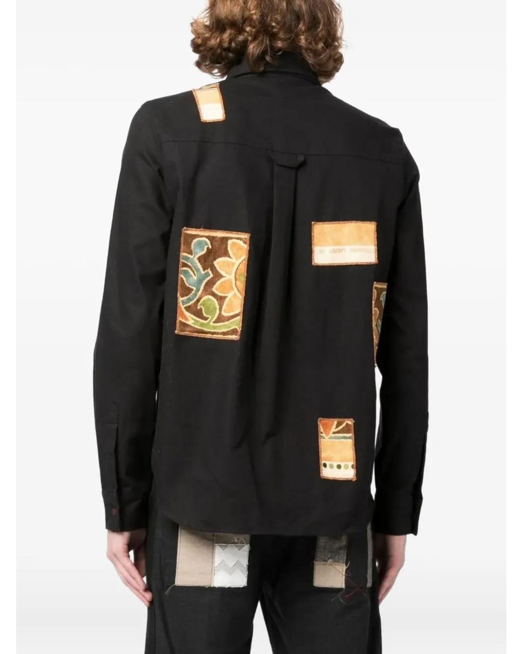 BETHANY WILLIAMS Black Patchwork Panelled Shirt for men