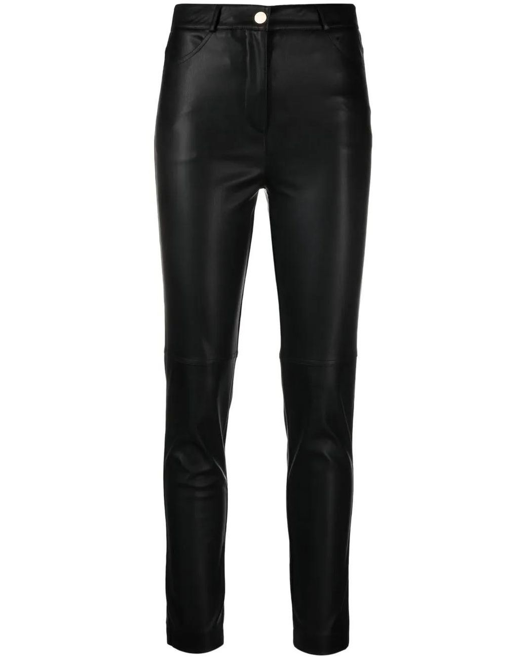 Blanca Vita Black Faux-Leather Skinny Trousers