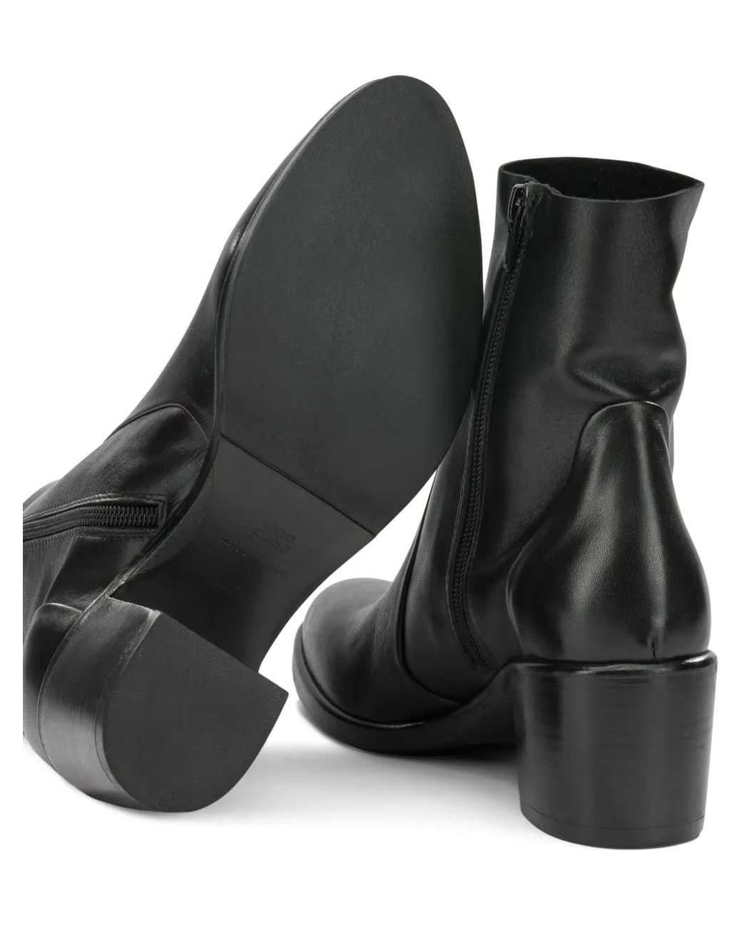 strategia shoes Black Say Leather Ankle Boots