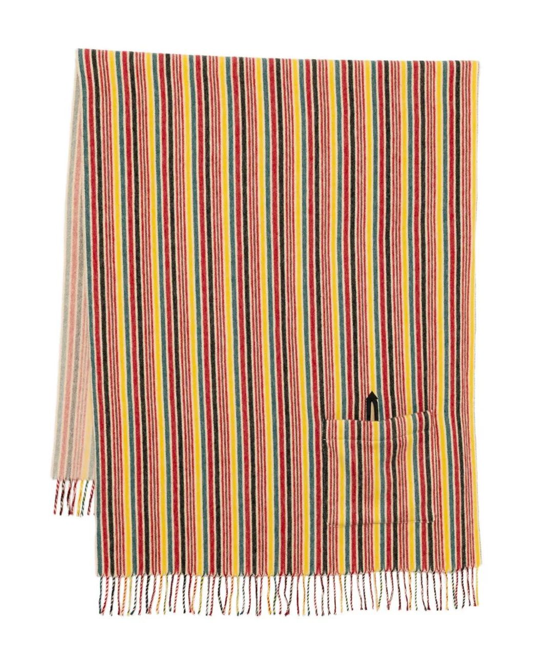 Bode Brown Striped Merino Scarf for men