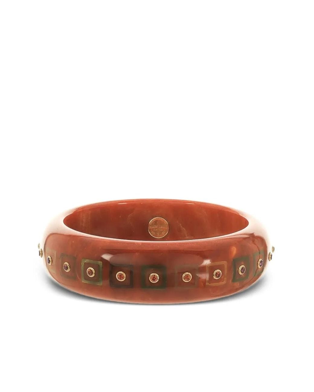 Mark Davis Brown 18K Spessartite Garnet Bangle