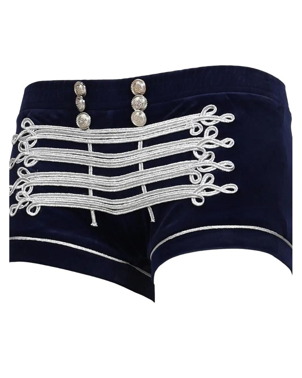 PRAYING Blue Button-Embellished Shorts