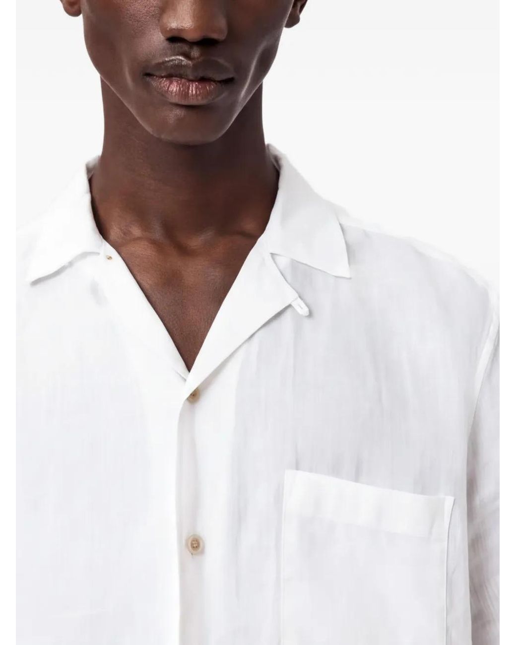 AllSaints White Wilder Chest-Pocket Shirt for men