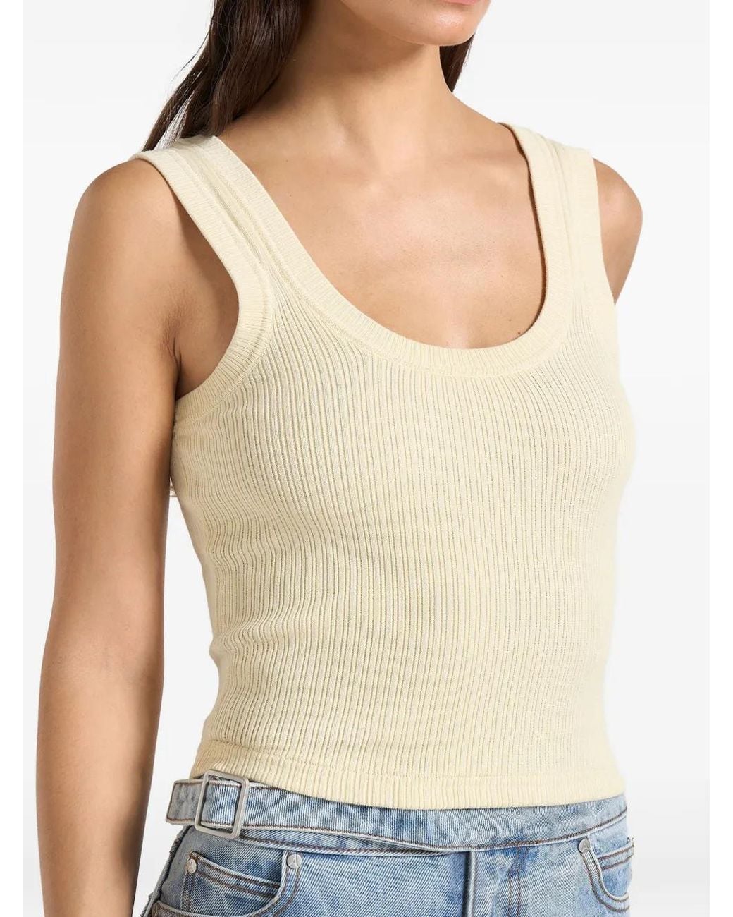 Manière De Voir Blue Liane Scoop Neck Ribbed Vest