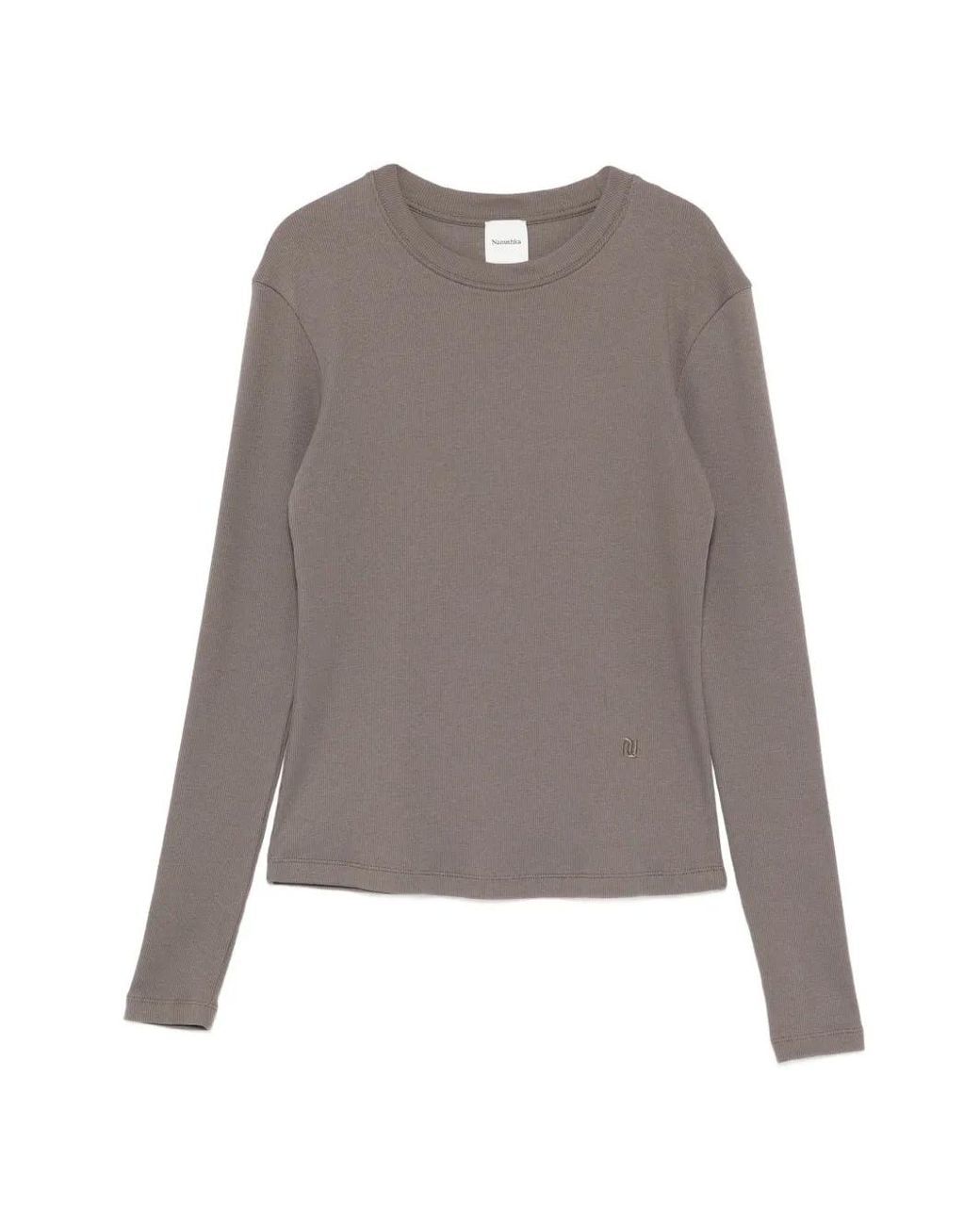 Nanushka Gray Long-Sleeve Top