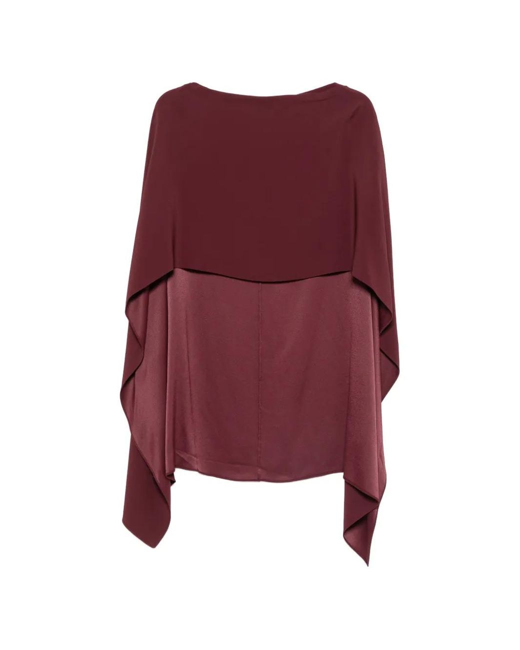 Alberta Ferretti Red Draped Asymmetric Cape
