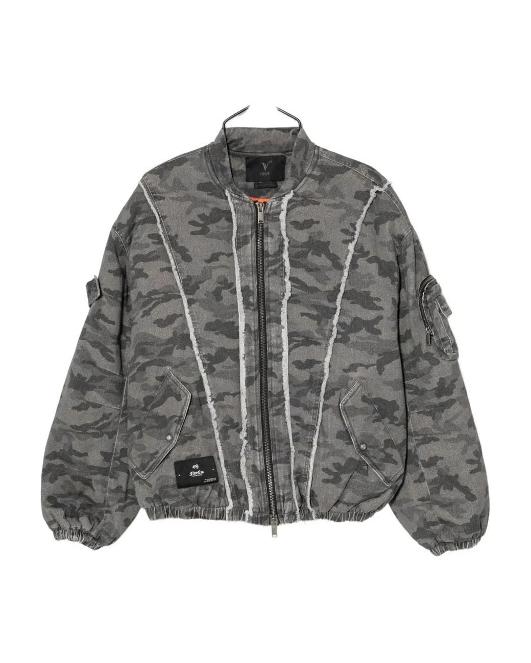 FIVE CM Gray Camouflage-Print Bomber Jacket for men