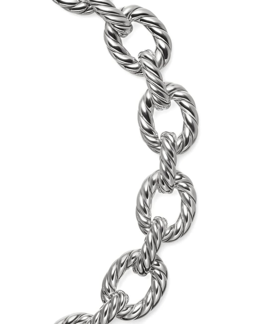 David Yurman White Sterling Oval-Link Necklace