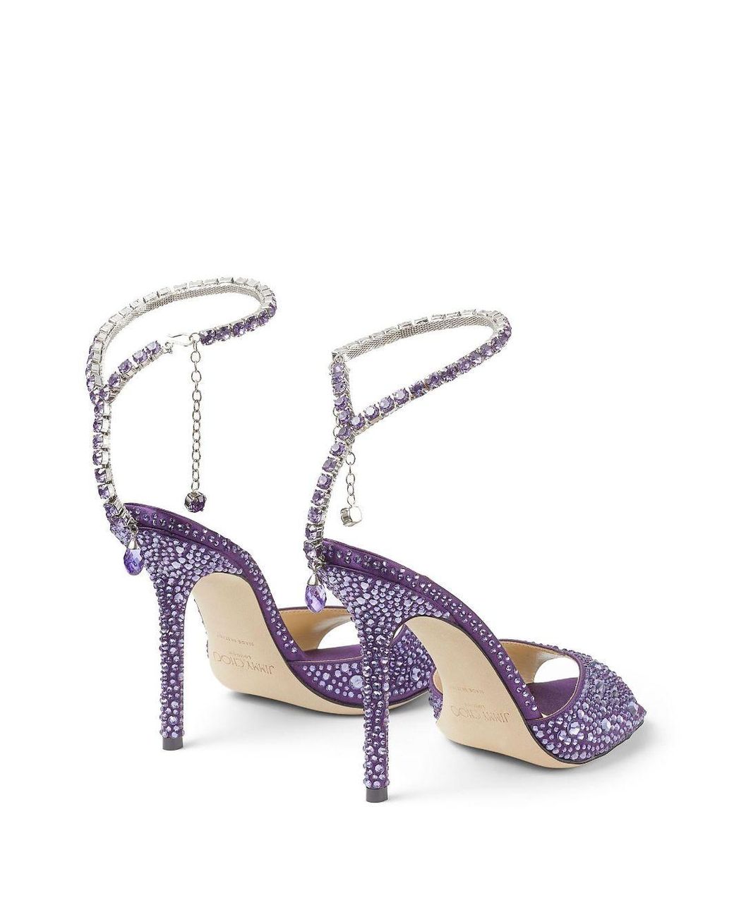ち*ー様 JIMMY CHOO パープル ミュール Jimmy Choo Lev 95mm Slingback Sandals | Purple | FARFETCH