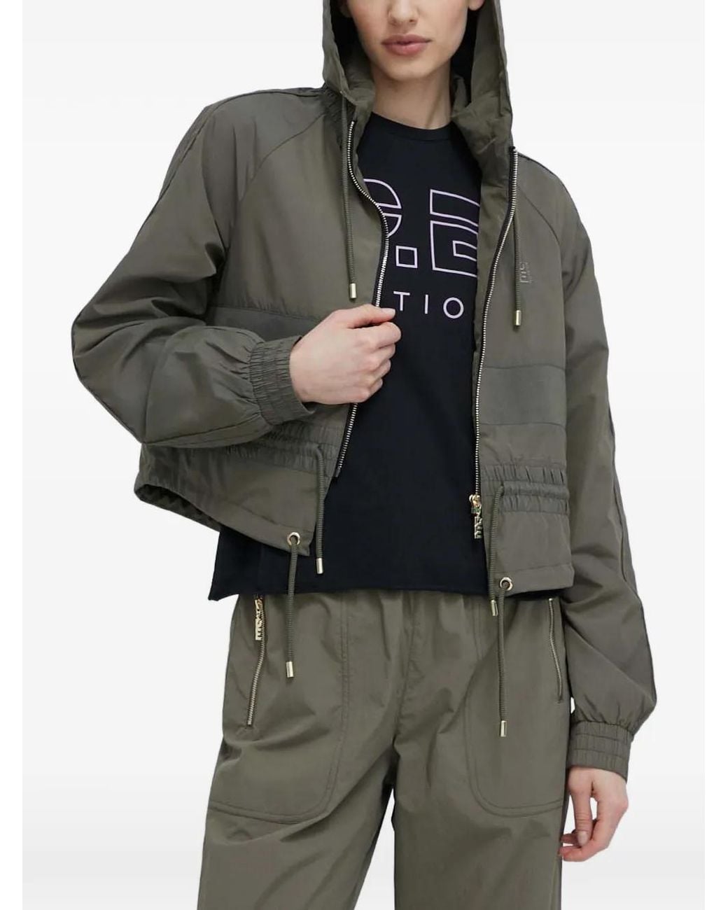 P.E Nation Gray Hooded Zip Jacket