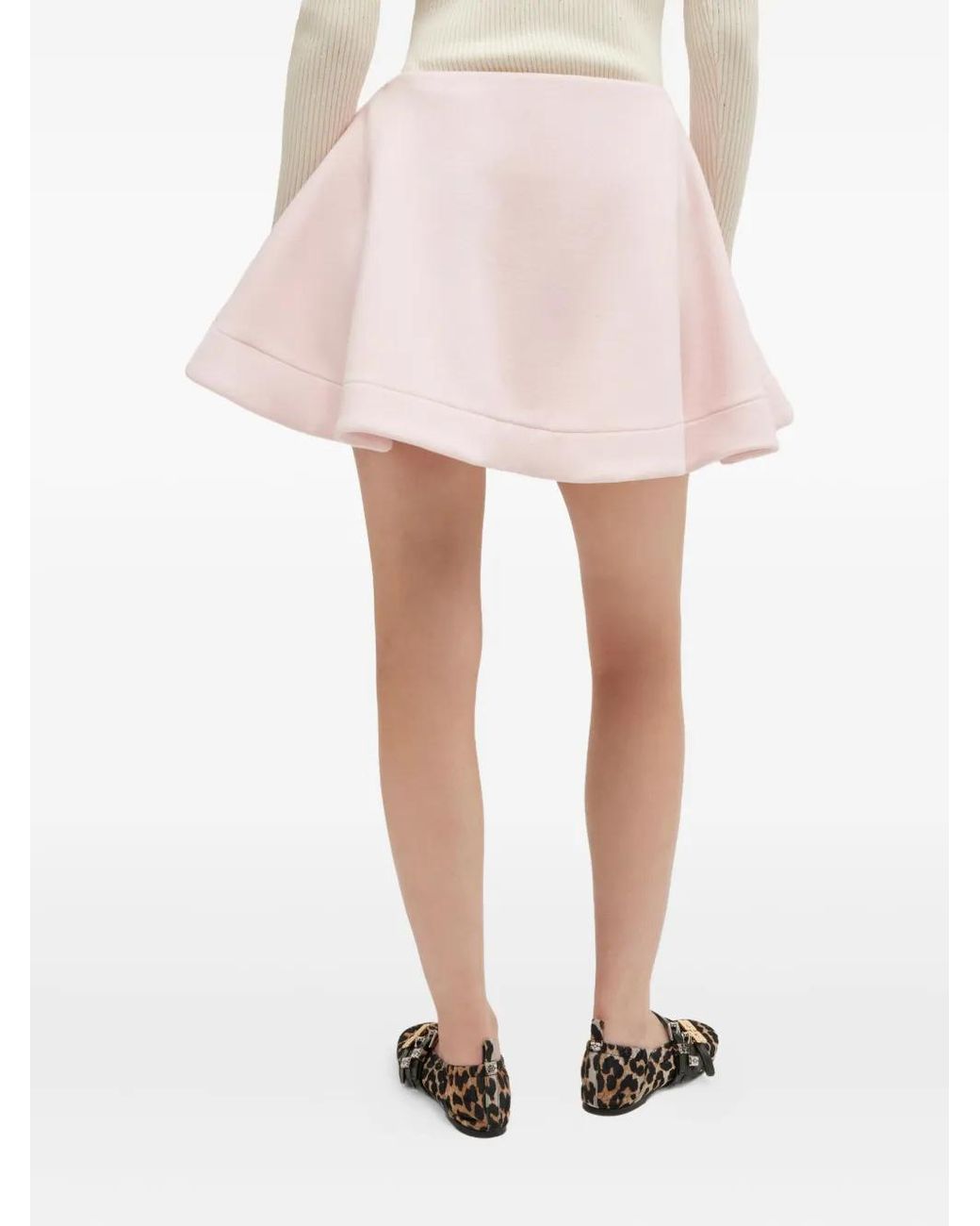 Ganni Pink Flared Mini Skirt
