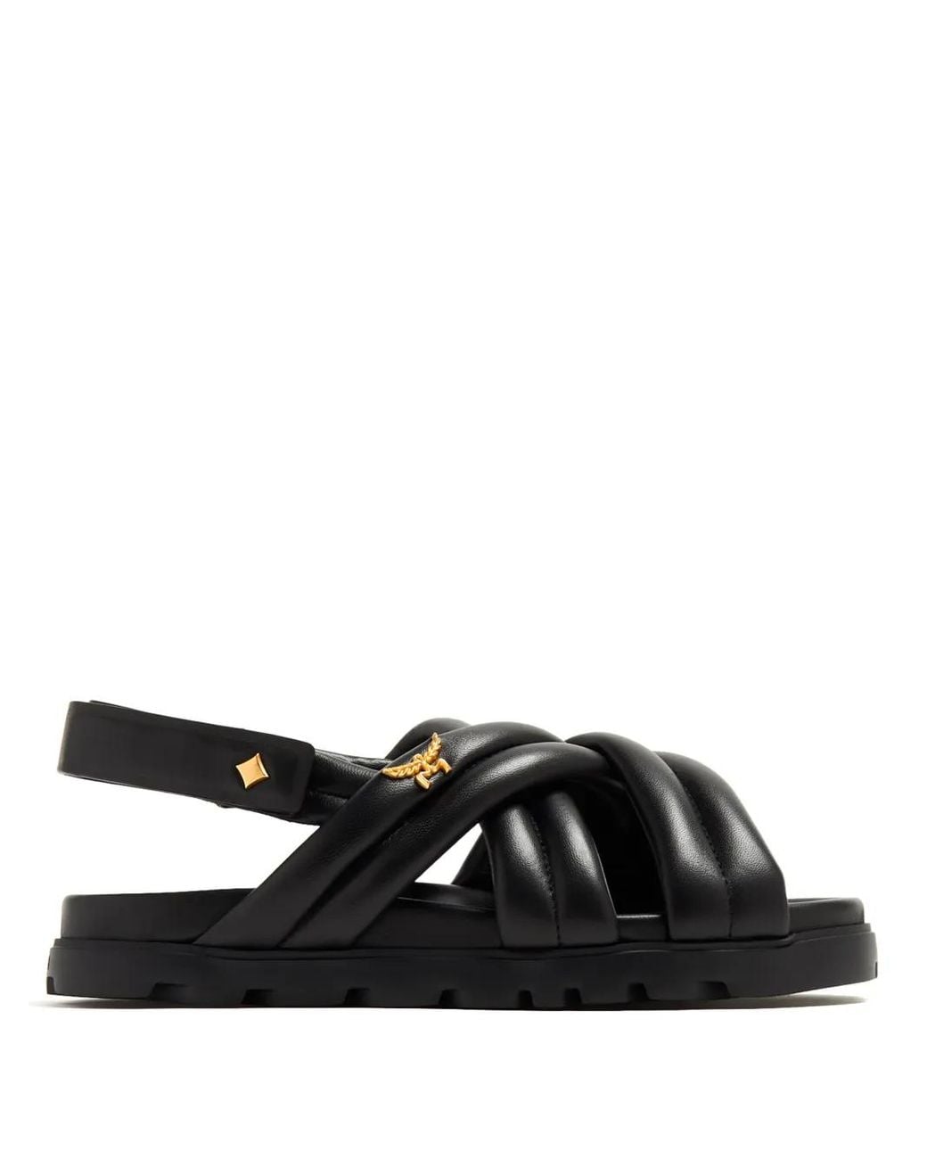MCM Black Pantoletten Mit Gepolsterten Riemen