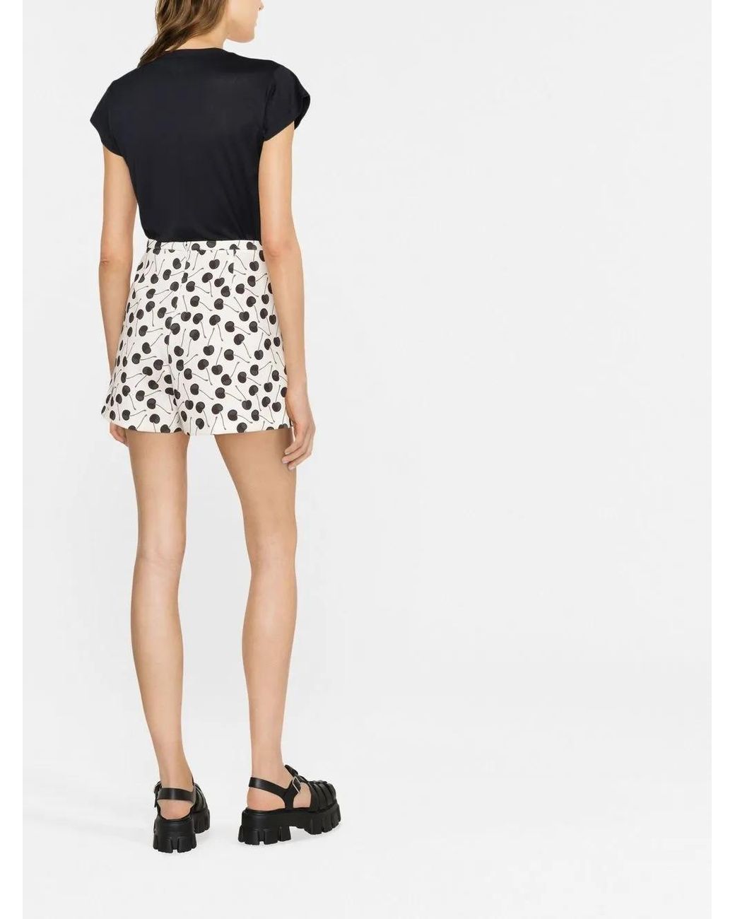 RED Valentino White Cherry-Print Mini Skort