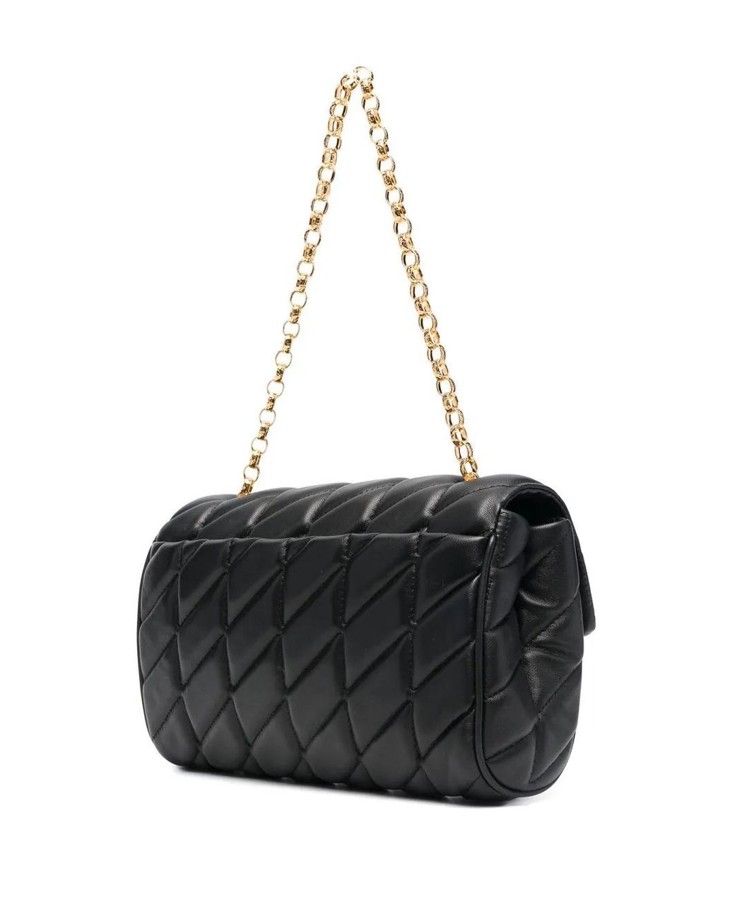 Moschino Black Double Smile Quilted Bag