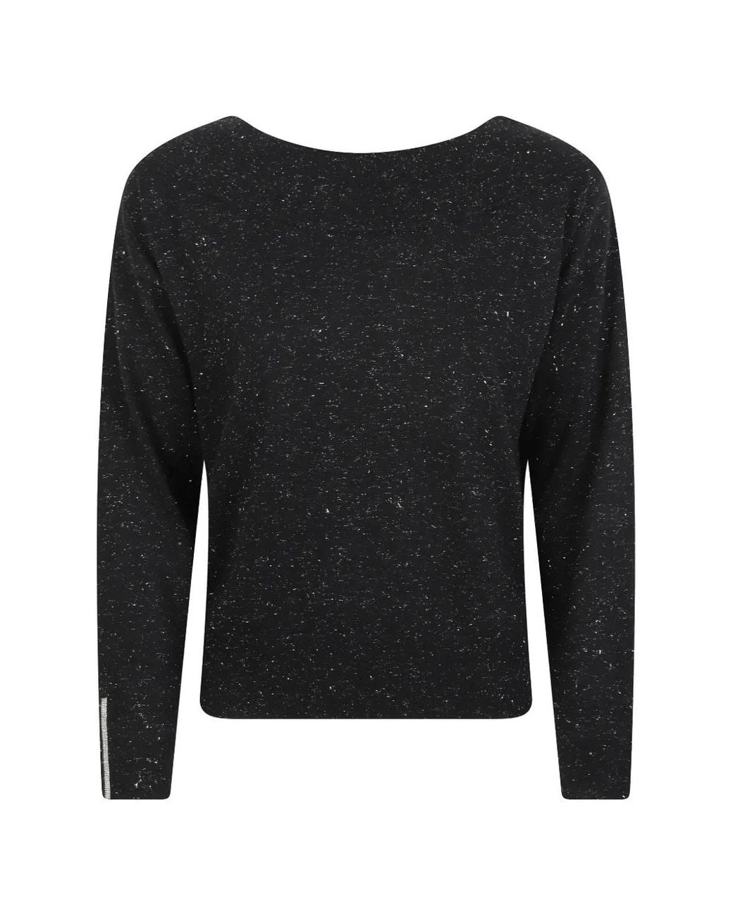 Peserico Black Flecked Boat-Neck Sweater