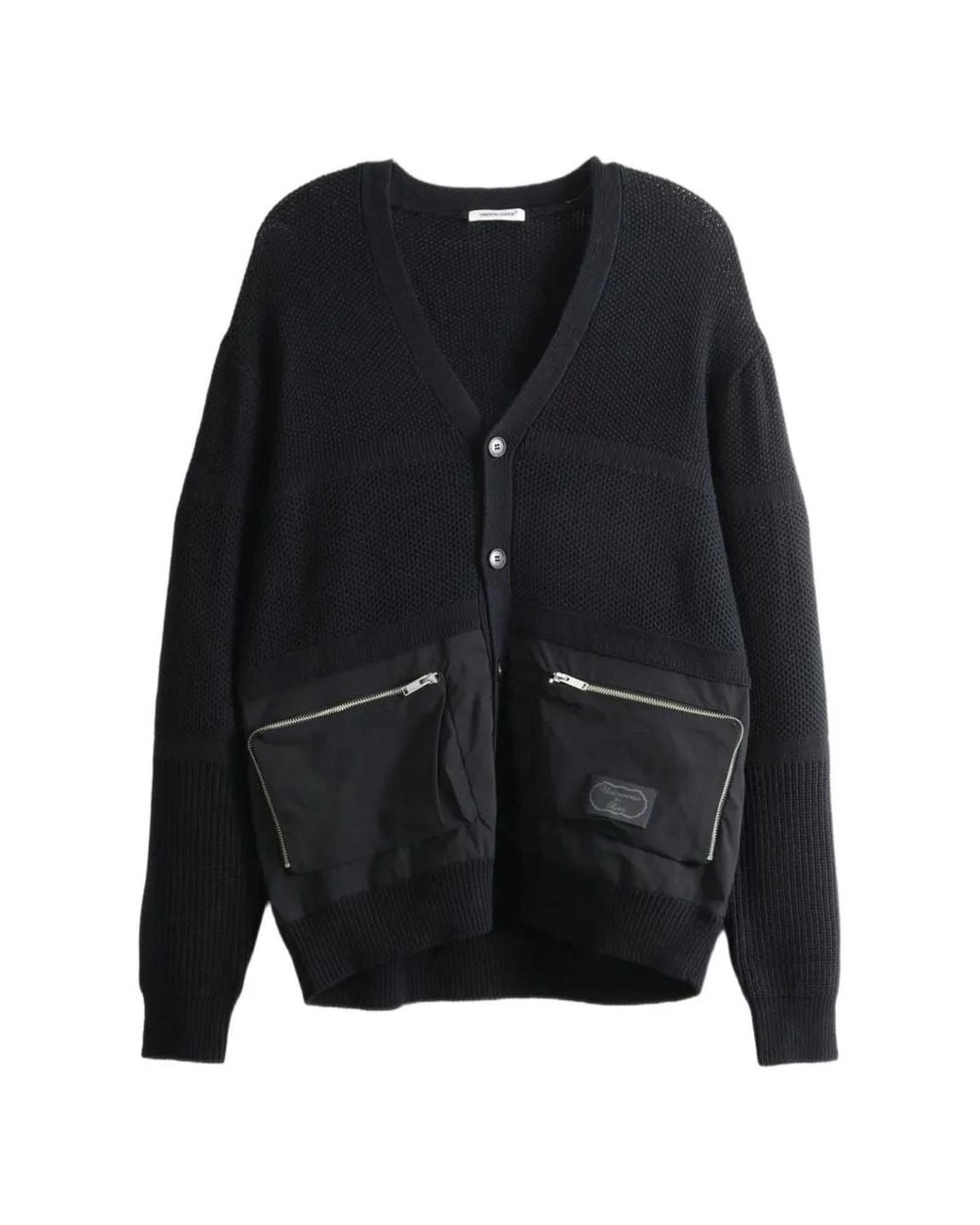 Undercover Blue Zip-Pocket Knit Cardigan for men