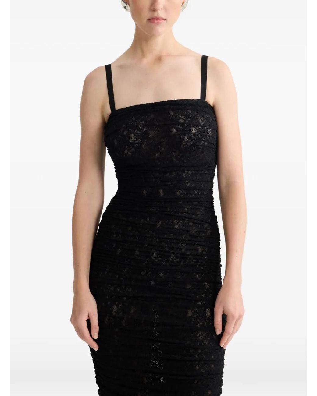 Patou Black Lace Midi Dress
