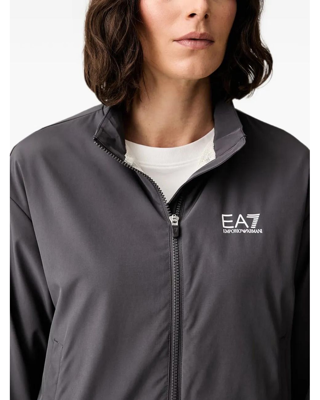EA7 Black Logo-Print Tracksuit