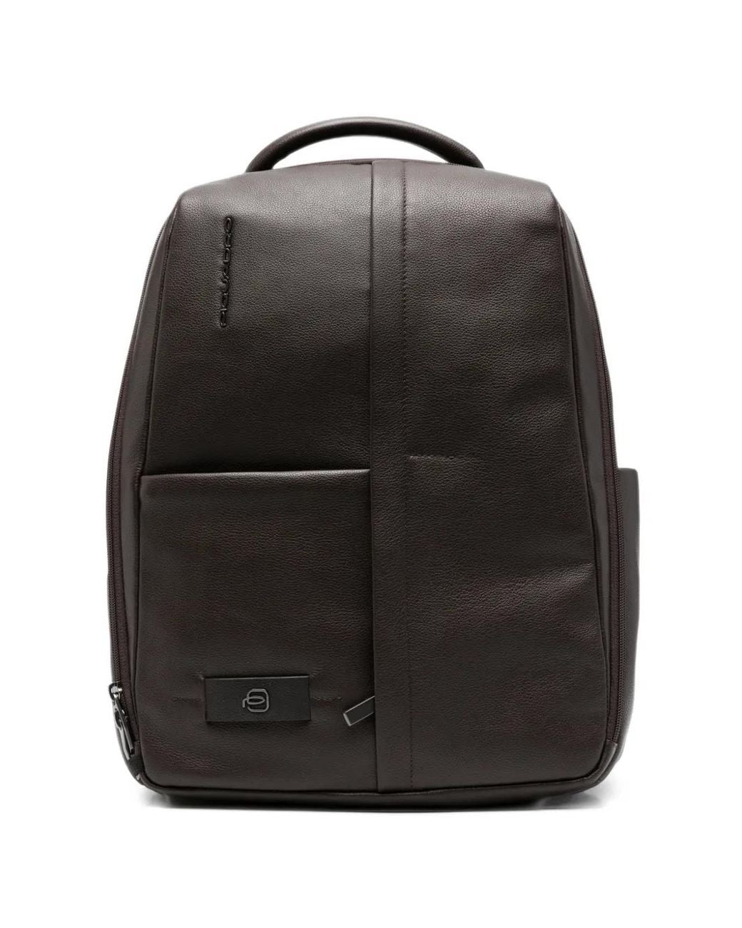 Piquadro Black Russel Grained-Leather Backpack