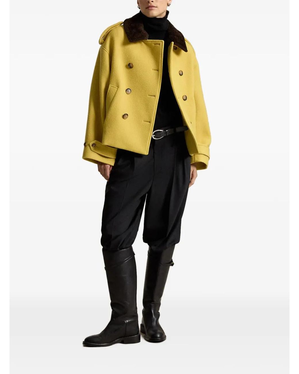 Polo Ralph Lauren Yellow Double-Breasted Wool Jacket