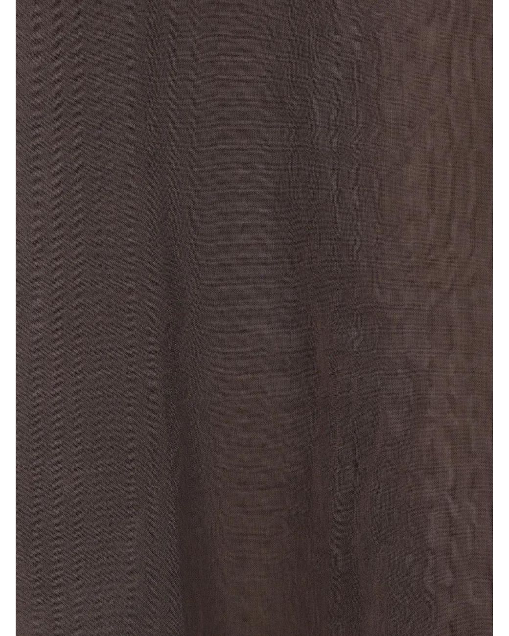 The Row Brown Catia Long-Sleeve Cotton Maxi Dress