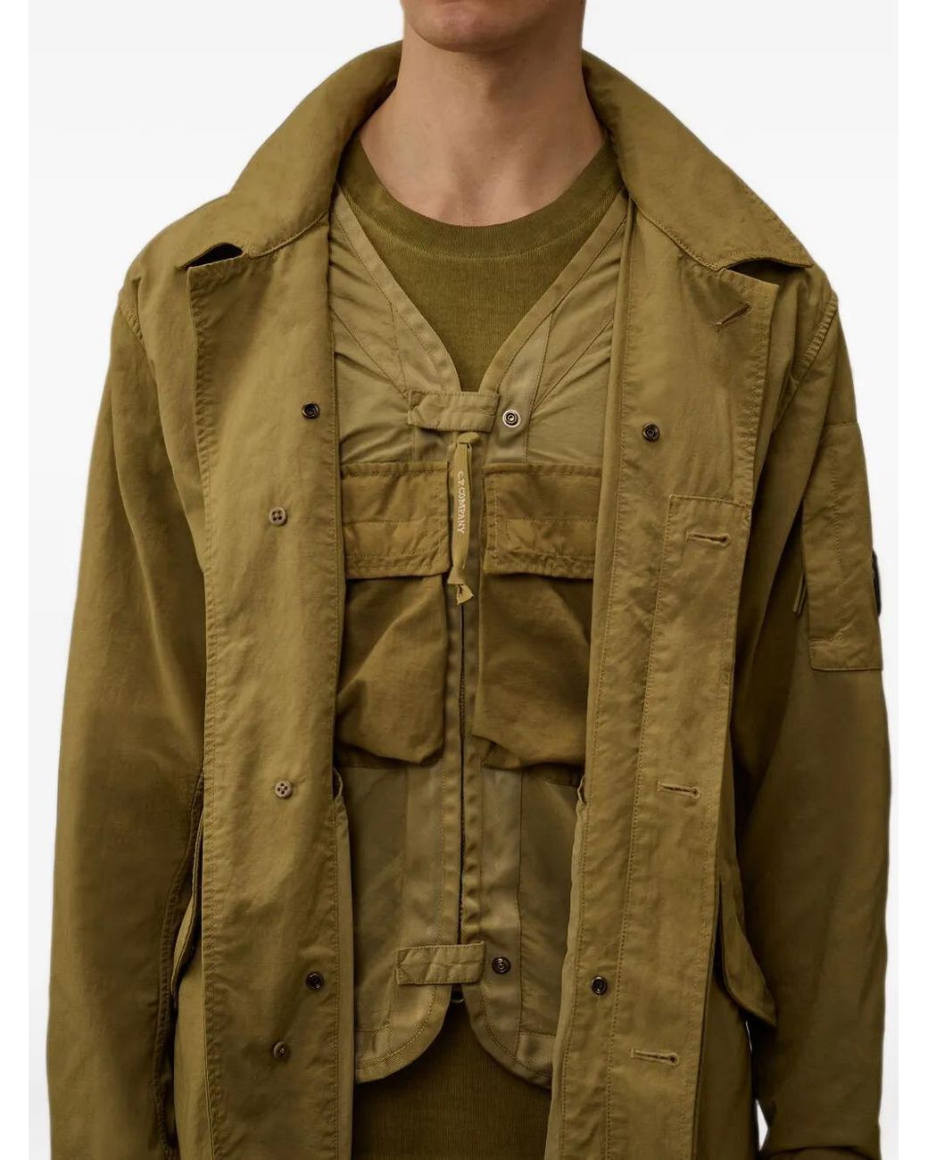 C P Company Green 'Lens' Coat for men