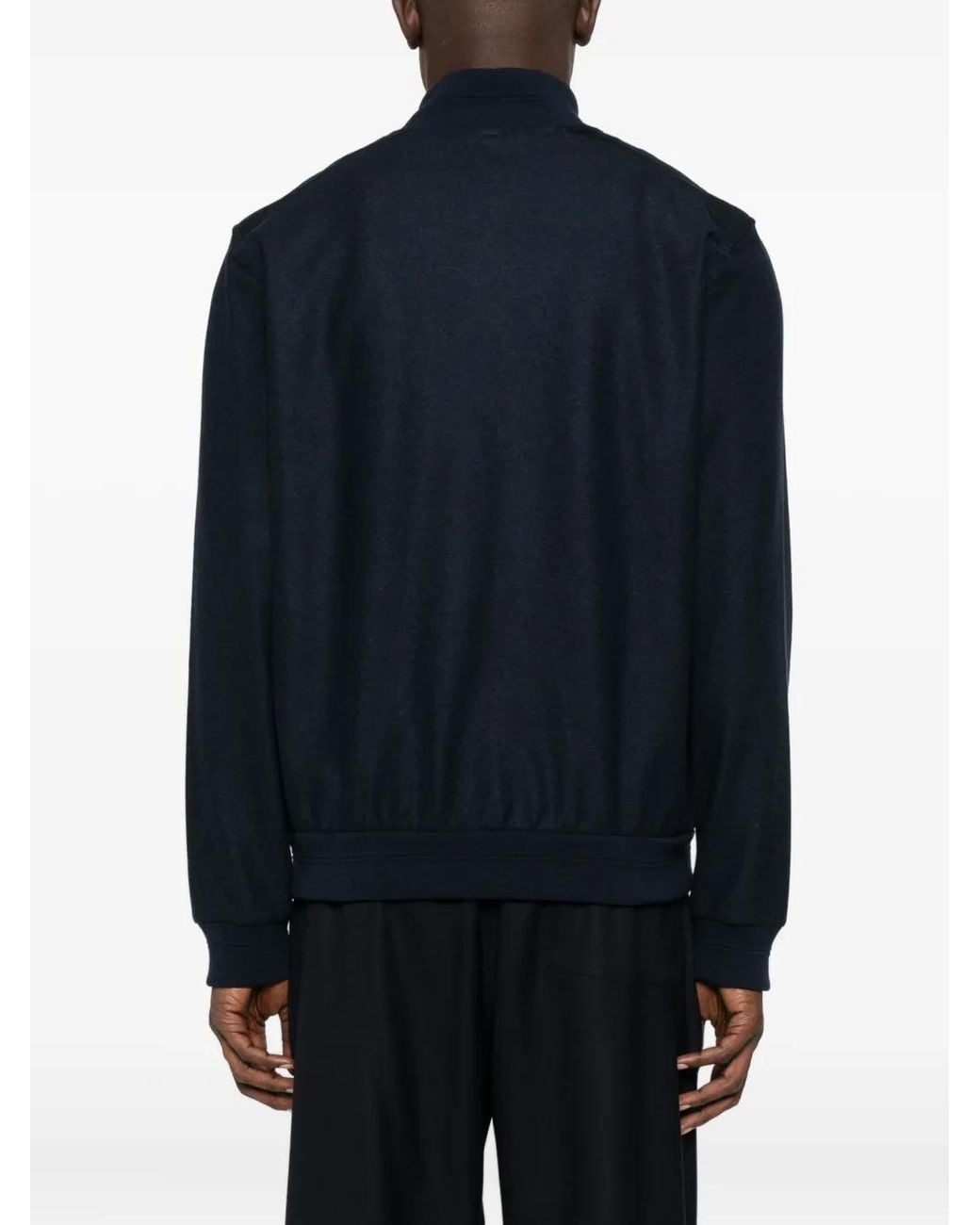 Herno Blue Double-Face Bomber Sweatshirt for men