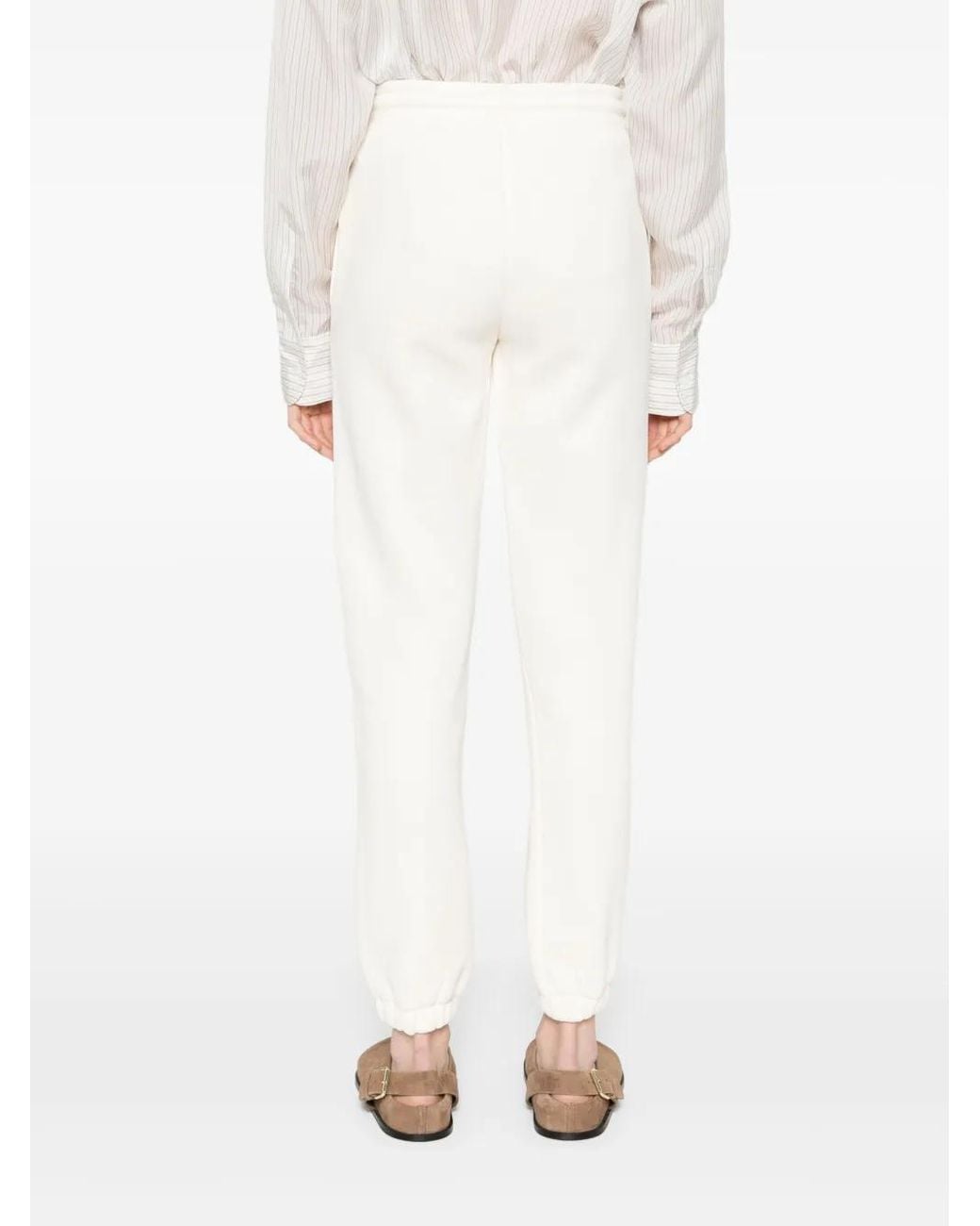 Moncler White Drawstring Trousers