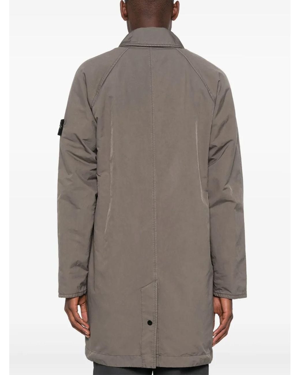 Stone Island David-Tc Coat in Gray for Men | Lyst