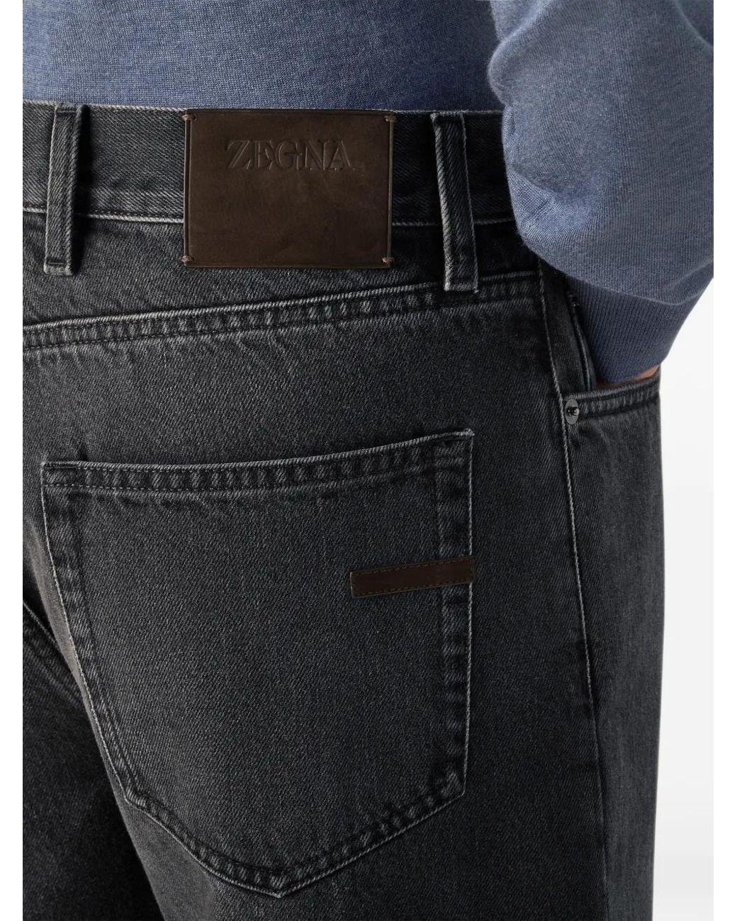 Zegna Blue Dark Cotton Roccia Jeans for men