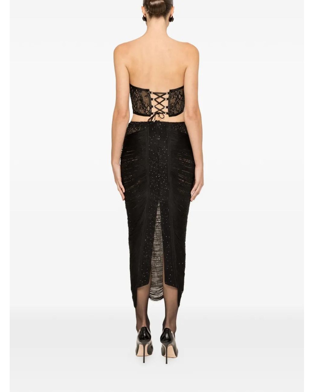 Nissa Black Lace Midi Dress