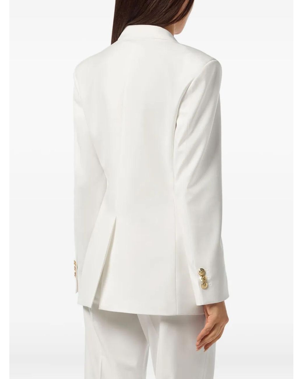 Philipp Plein White Double-Breasted Blazer