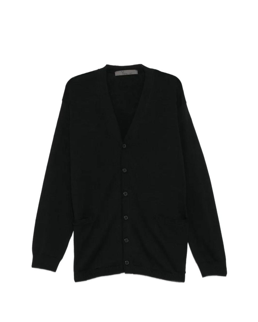 Y's Yohji Yamamoto Black V-Neck Button-Up Cardigan for men