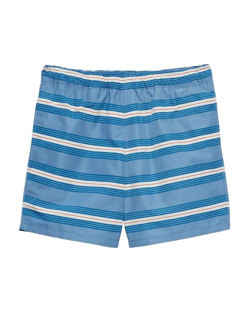 Prada Blue Striped Swim Trunks for men