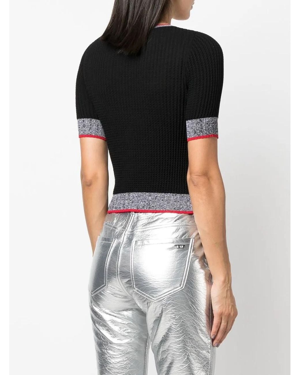 DIESEL Black Short-Sleeved Ribbed Top