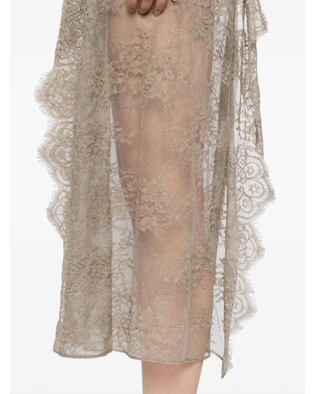 Christopher Esber Natural Floating Lace Dress