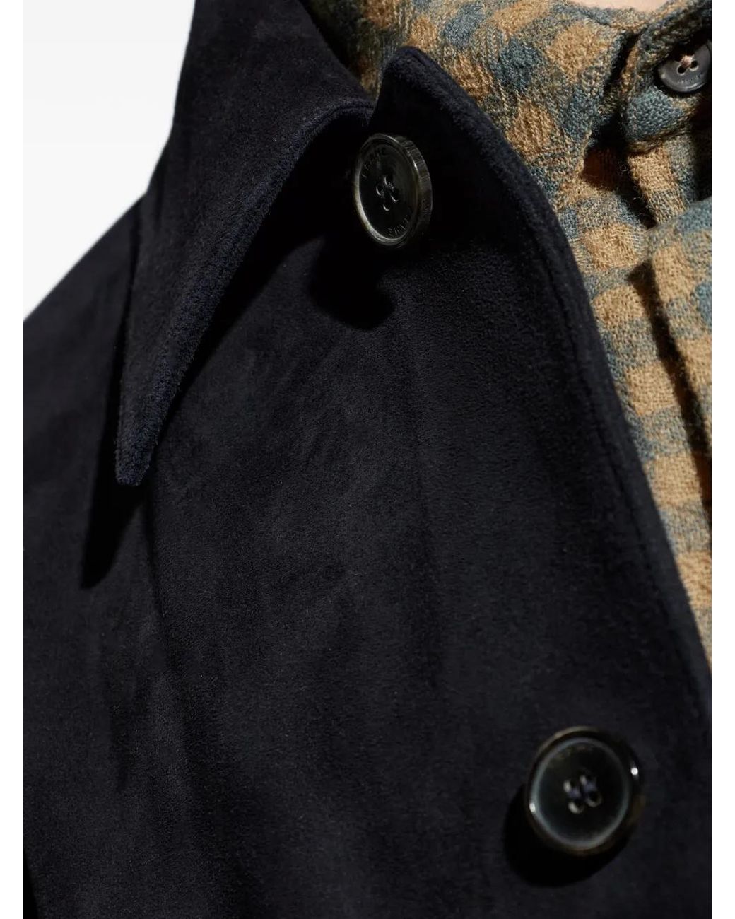 FRAME Blue Buttoned Suede Jacket for men