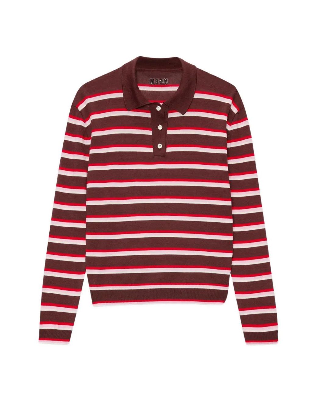 Polo En Maille À Rayures MSGM en coloris Red