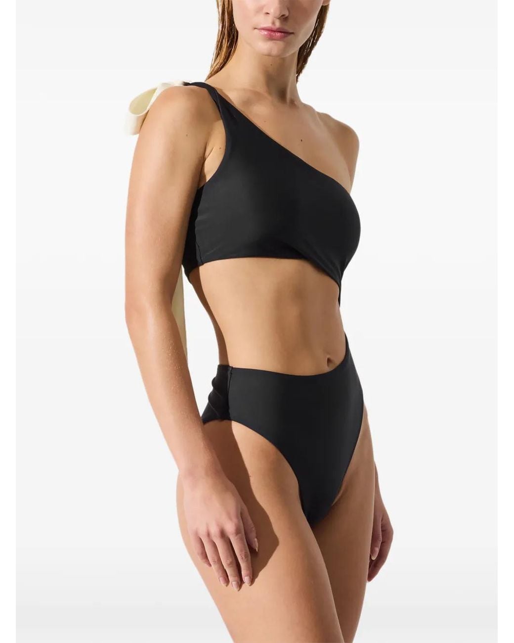 Bañador con detalle de lazo Karl Lagerfeld de color Black