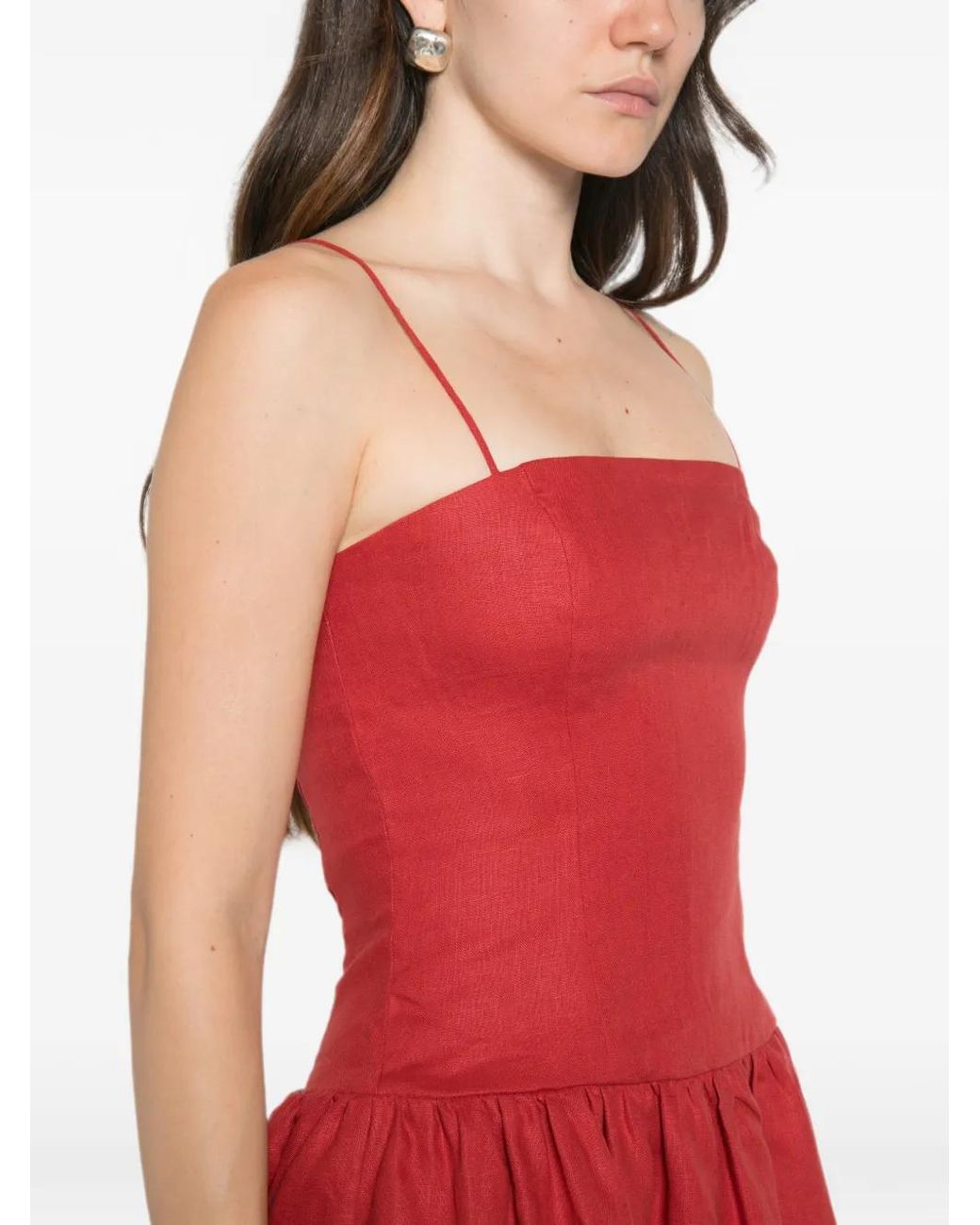 Faithfull The Brand Red Uma Mini Dress Chilli