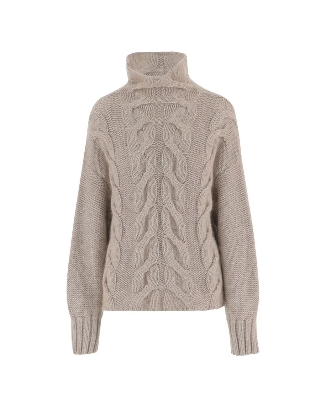 Khaite Natural Nico Cable-Knit Turtleneck Sweater