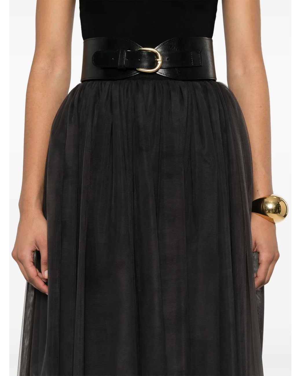 Dolce & Gabbana Black Dolce & Gabbana Tulle Midi Skirt